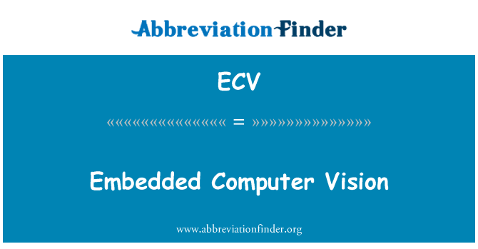 ECV: Embedded Computer Vision