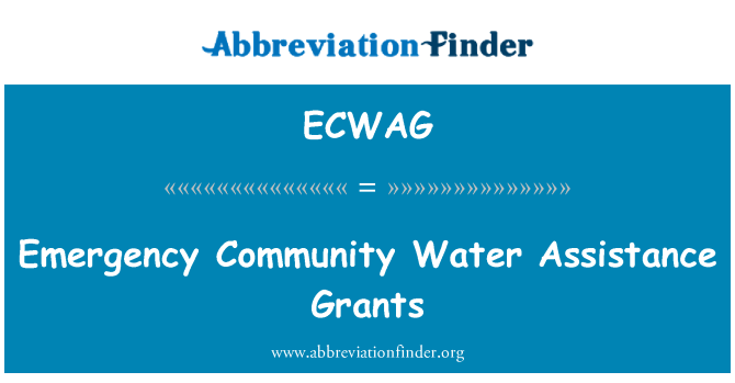 ECWAG: Communauté d'urgence eau secours extraordinaires