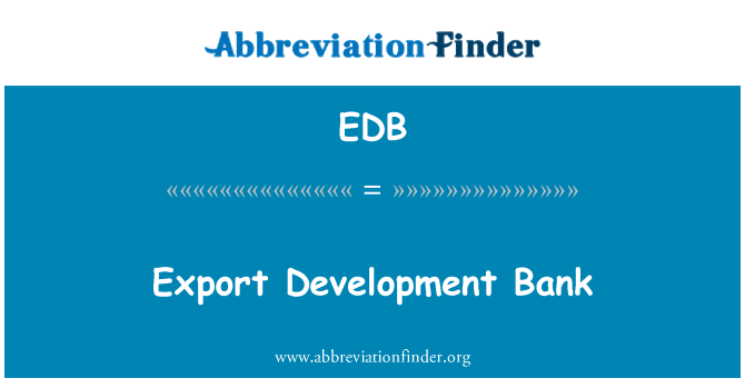 EDB: Banc datblygu allforio