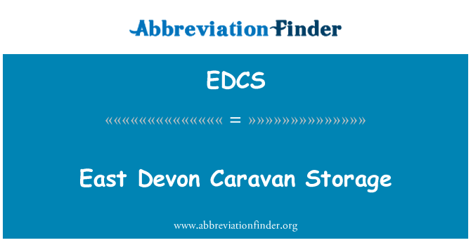 EDCS: East Devon campingvogn opbevaring