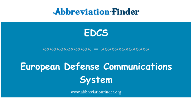 EDCS: 歐洲防務通信系統