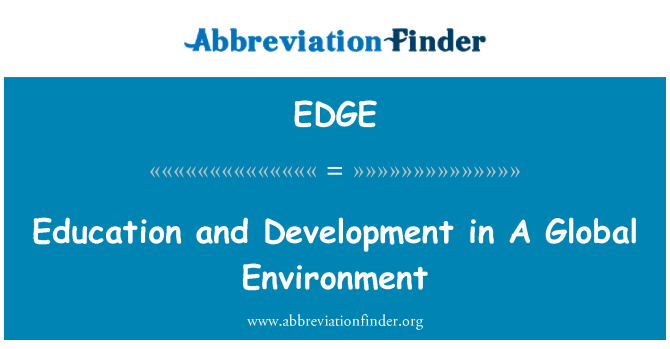 EDGE: Uddannelse og udvikling i et globalt miljø