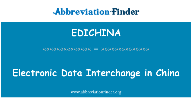 EDICHINA: Elektronisk dataudveksling i Kina