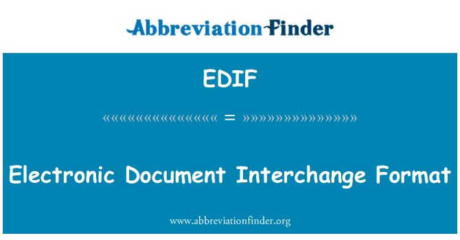 EDIF: تنسيق تبادل المستندات الإلكترونية