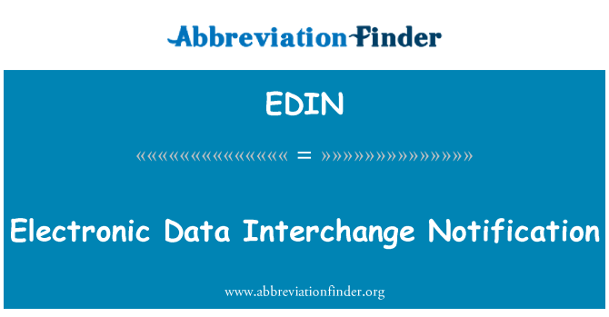 EDIN: Electronic Data Interchange oznámení