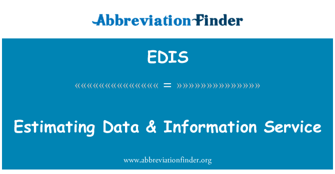 EDIS: Estimation done & pou sèvis enfòmasyon sou