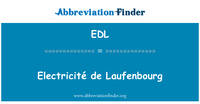 EDL: Electricité de Laufenbourg