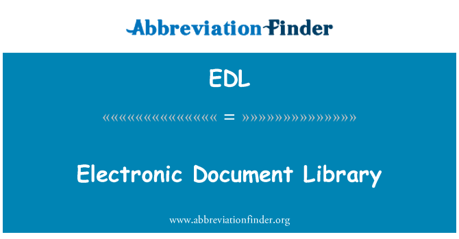 EDL: Knjižnica elektronsko dokumentov