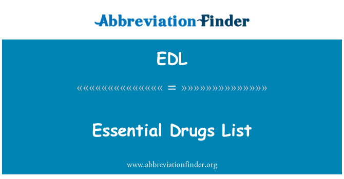 EDL: Liste de médicaments essentiels
