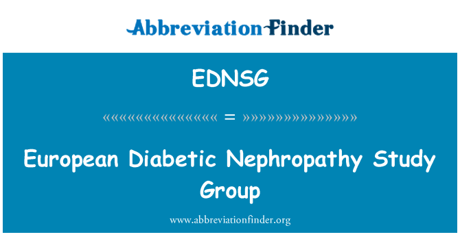 EDNSG: یورپی ذیابیطس Nephropathy مطالعہ گروپ