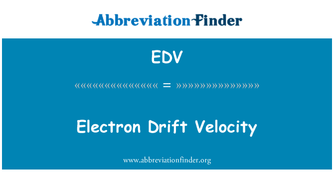 EDV: מהירות סחיפה אלקטרון