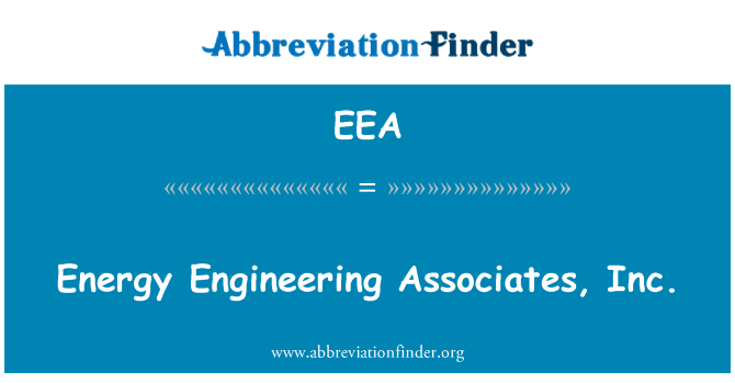 EEA: Energy Engineering Associates, Inc.