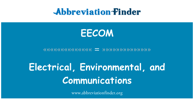 EECOM: Electrical, Environmental, and Communications