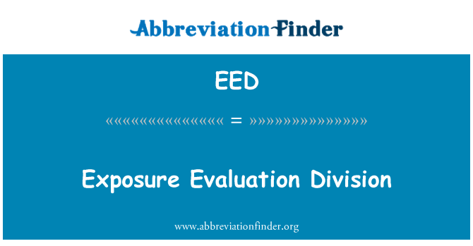 EED: Yr is-adran gwerthuso amlygiad