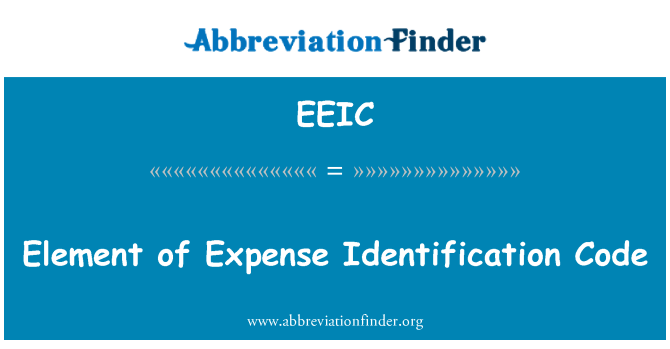 EEIC: Element i udgift identifikationskode