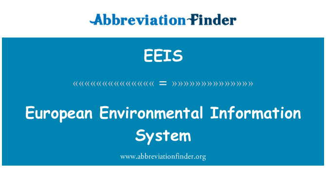 EEIS: Système d'Information environnementale européenne