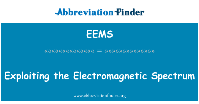 EEMS: Manteisio ar y sbectrwm electromagnetig