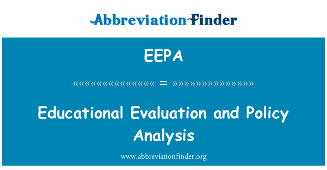 EEPA: Educational Evaluation and Policy Analysis