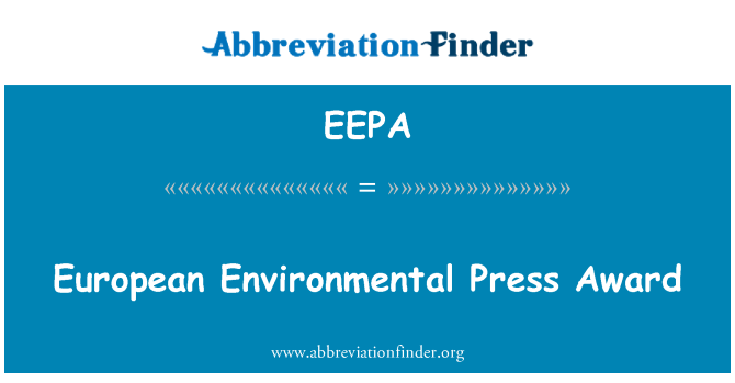 EEPA: Evropská environmentální Press Award