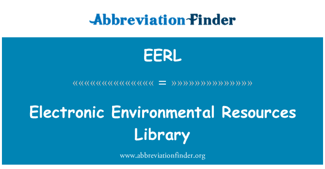 EERL: الیکٹرانک ماحولیاتی وسائل لائبریری