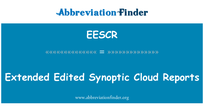 EESCR: Udvidet redigerede synoptisk Cloud rapporter