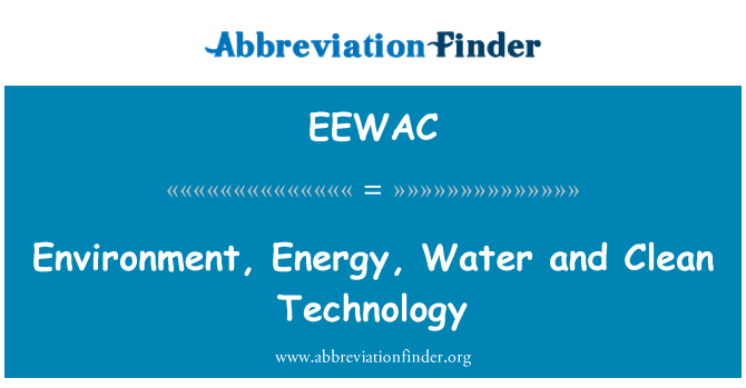 EEWAC: Ambiente, energia, acqua e tecnologie pulite