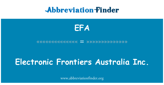 EFA: Ffiniau electronig Awstralia inc.