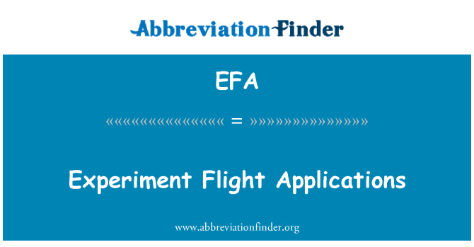 EFA: Eksperyment lotu aplikacji