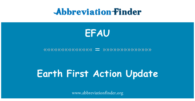 EFAU: 지구 최초의 액션 업데이트