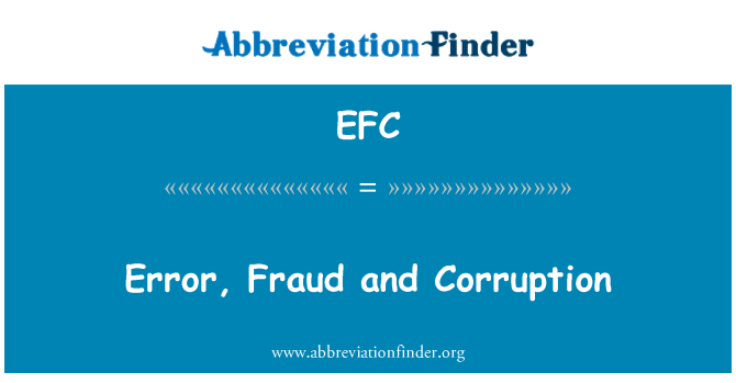 EFC: Erreur, fwod ak kòripsyon