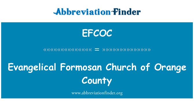 EFCOC: Evangelikų Formozos bažnyčia Orange County