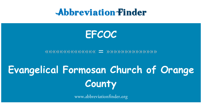 EFCOC: 福音派台湾教会的奥兰治县
