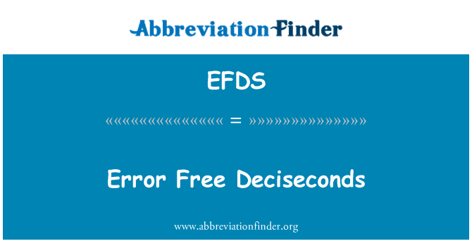 EFDS: Feil gratis Deciseconds