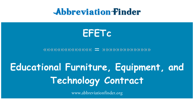 EFETc: Образователни мебели, оборудване и технологии договор