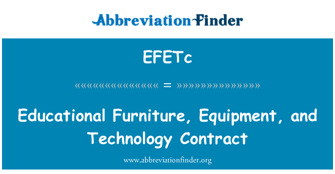 EFETc: تعلیمی فرنیچر، سازوسامان اور ٹیکنالوجی کا معاہدہ