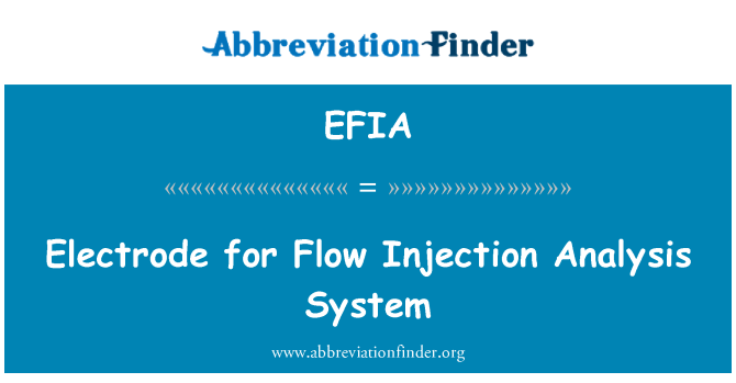 EFIA: Điện cực cho dòng phun phân tích hệ thống