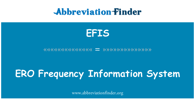 EFIS: System wybodaeth ERO amlder