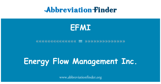 EFMI: Energie Flow Management Inc.