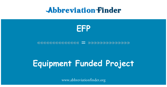 EFP: Projekt financirala oprema