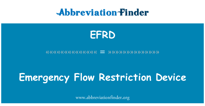EFRD: Nødsituation Flow begrænsning enhed