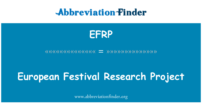 EFRP: Európsky Festival výskumného projektu