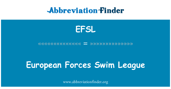 EFSL: Evropske sile plavati lige