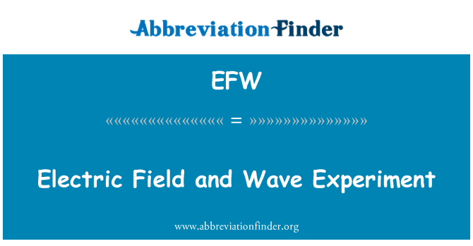 EFW: Electric Field and Wave Experiment