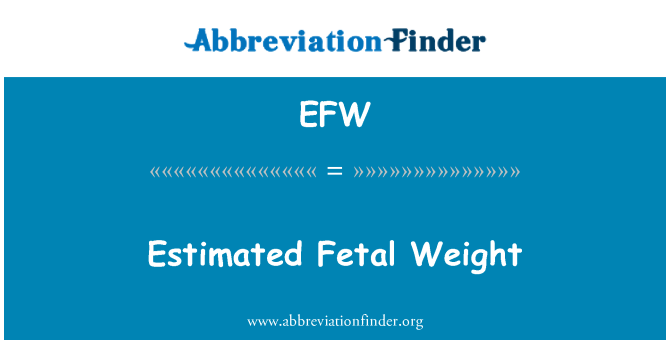EFW: 估计胎儿体重