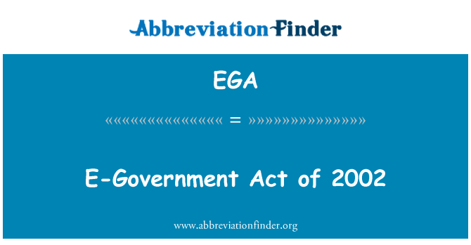 EGA: E-Government Act del 2002