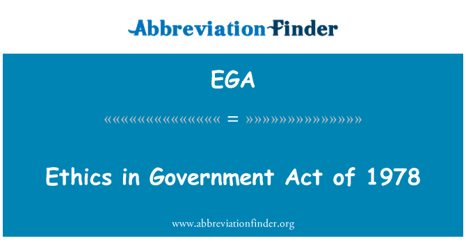 EGA: 1978 年政府法 》 的伦理