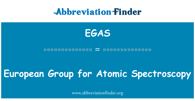 EGAS: یورپی کے گروپ کے لئے ایٹمی طیف بینی