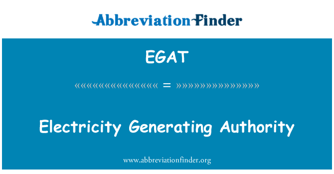 EGAT: Elektricitet generera myndigheten