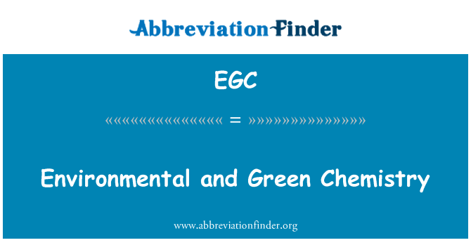 EGC: Química ambiental i verd