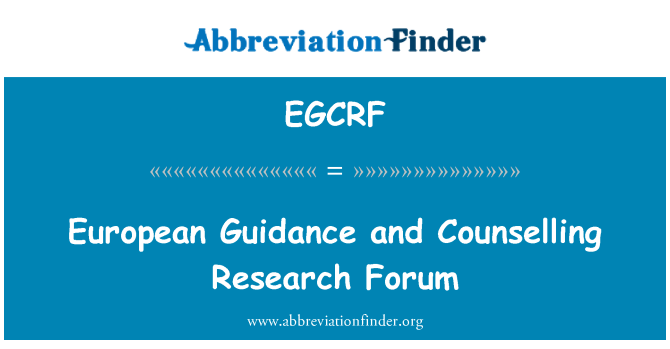 EGCRF: מחקר פורום ייעוץ והכוונה האירופית